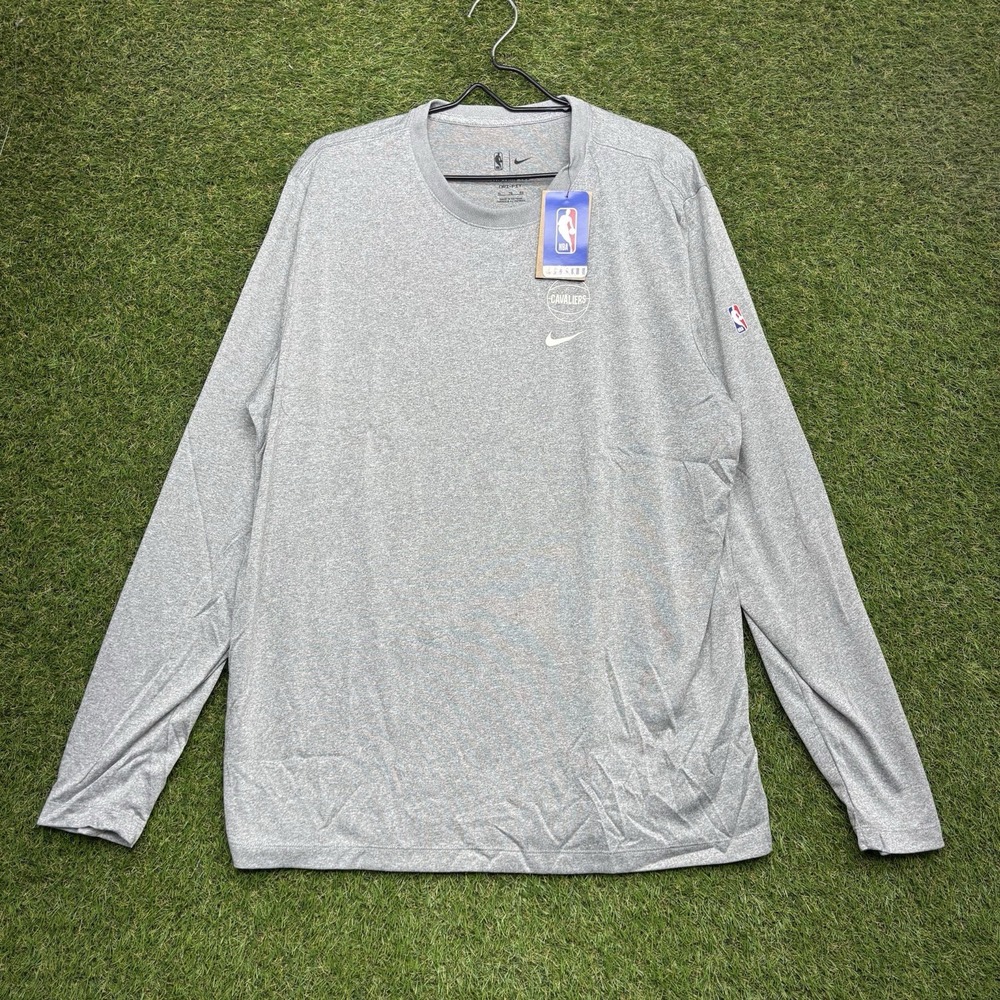 Nike Cleveland Cavaliers Shirt Mens XL Long Sleeve Performance Dri Fit Gray NWT